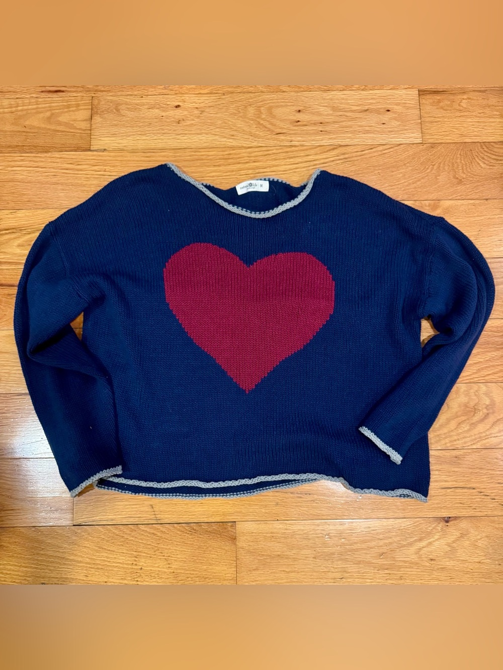 NATURAL LIFE Pleasing "The Love Vote" Oversized Heart Knit Sweater.